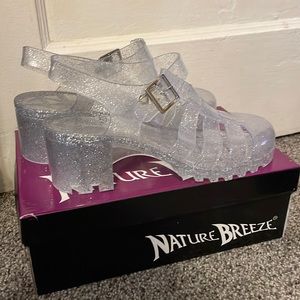 Glitter jelly sandals